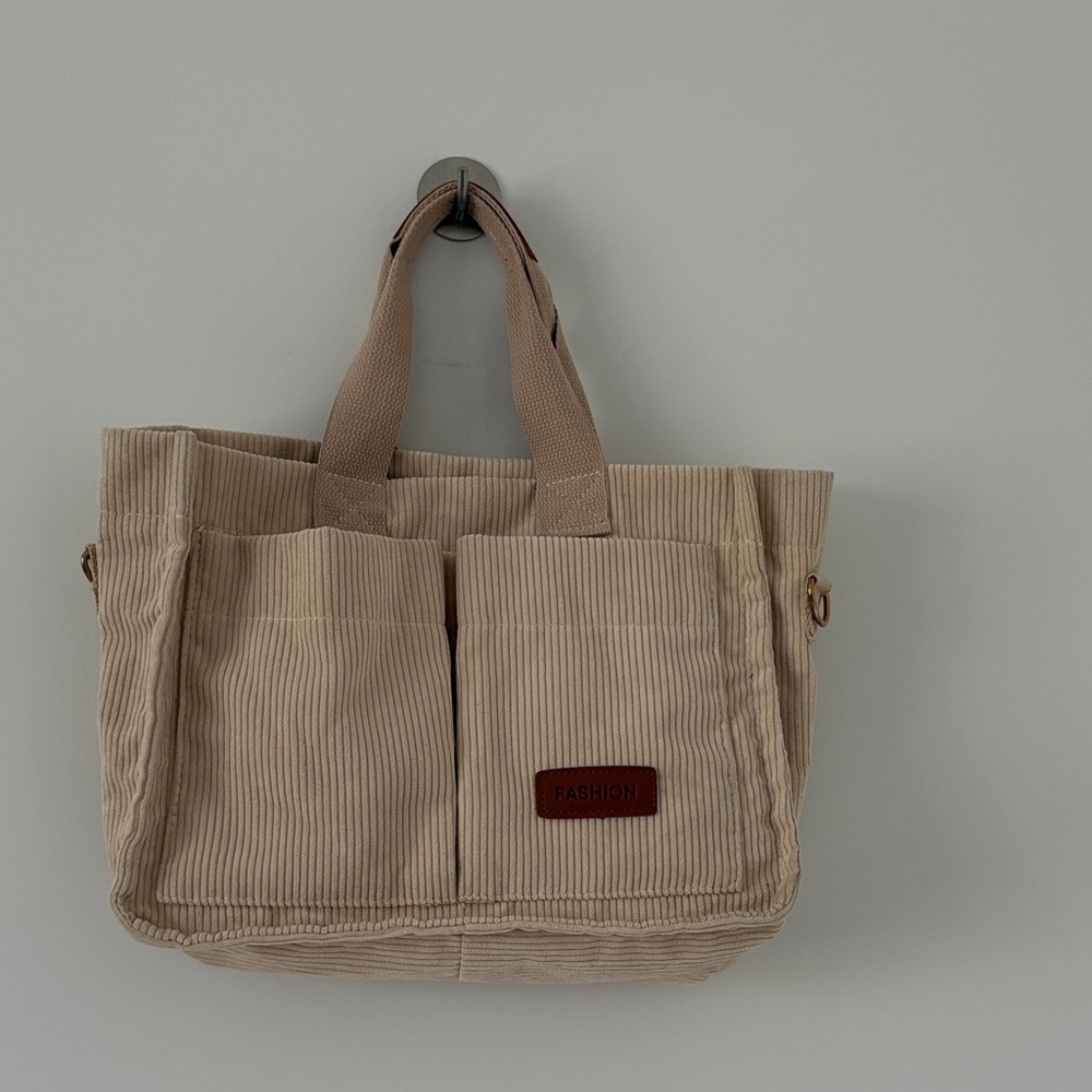 Cream corduroy bag